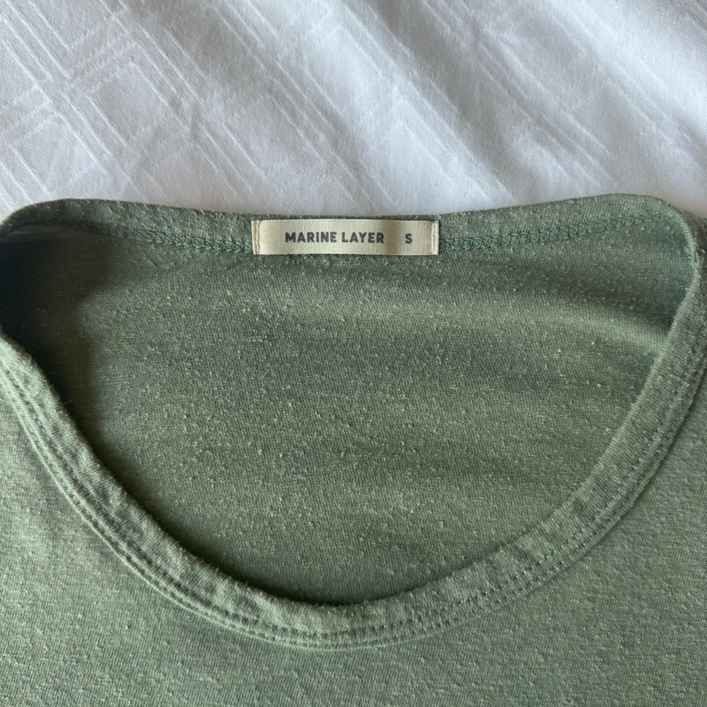 Marine Layer Men’s Scoop Neck Tee - Olive Green